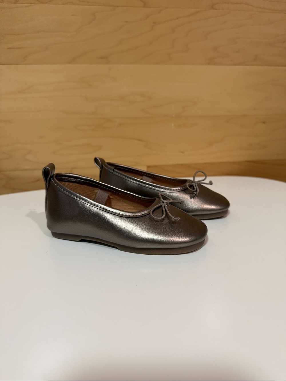 Zara Girls Metallic Bronze Ballet Flats